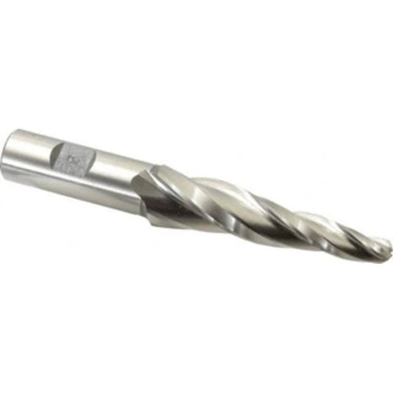 Made in USA 5 per Side 3/8 Small End Diam 3-1/4 LOC 3-Flute High Speed Steel Tapered Ball End Mill 3/4 Shank Diam, 5-...